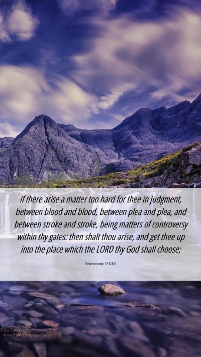 Picture 06 - Deuteronomy 17:8 KJV Mobile Phone Wallpaper - If there arise a matter too hard for thee in - Mobile Bible Verse Wallpaper