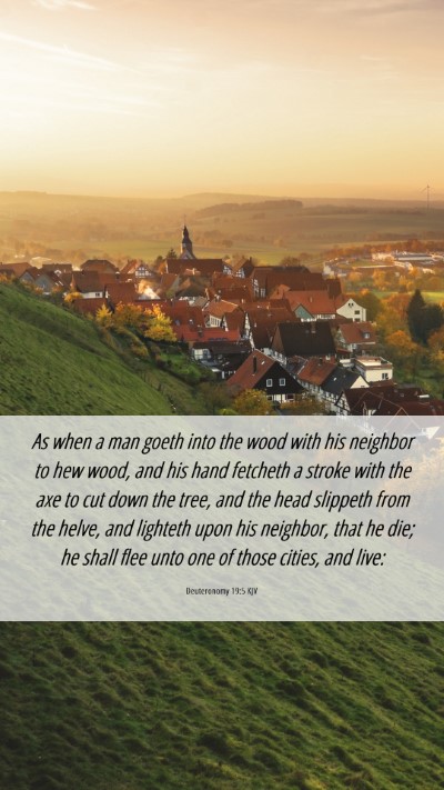 Picture 06 - Deuteronomy 19:5 KJV Mobile Phone Wallpaper - As when a man goeth into the wood with his - Mobile Bible Verse Wallpaper