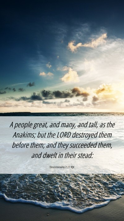Picture 06 - Deuteronomy 2:21 KJV Mobile Phone Wallpaper - A people great, and many, and tall, as the - Mobile Bible Verse Wallpaper