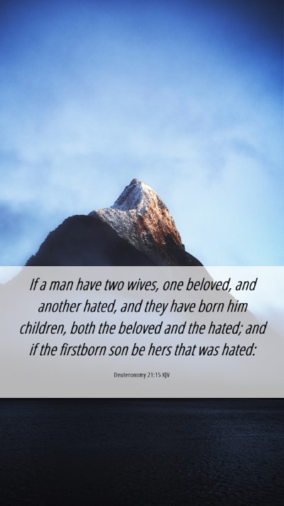 Picture 06 - Deuteronomy 21:15 KJV Mobile Phone Wallpaper - If a man have two wives, one beloved, and another - Mobile Bible Verse Wallpaper
