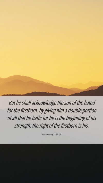 Picture 06 - Deuteronomy 21:17 KJV Mobile Phone Wallpaper - But he shall acknowledge the son of the hated for - Mobile Bible Verse Wallpaper