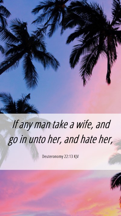 Picture 06 - Deuteronomy 22:13 KJV Mobile Phone Wallpaper - If any man take a wife, and go in unto her, and - Mobile Bible Verse Wallpaper