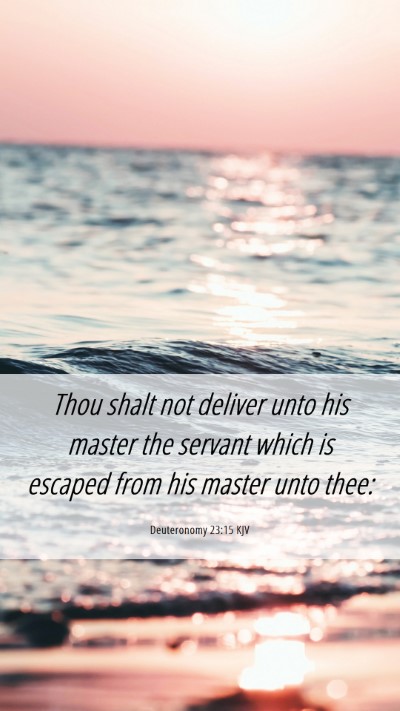 Picture 06 - Deuteronomy 23:15 KJV Mobile Phone Wallpaper - Thou shalt not deliver unto his master the - Mobile Bible Verse Wallpaper