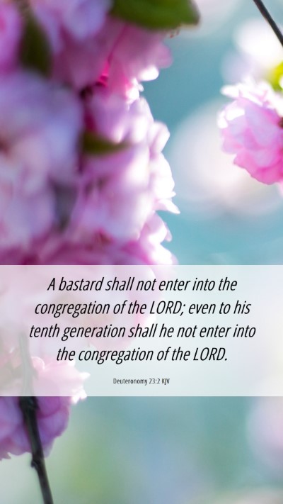 Picture 06 - Deuteronomy 23:2 KJV Mobile Phone Wallpaper - A bastard shall not enter into the congregation - Mobile Bible Verse Wallpaper