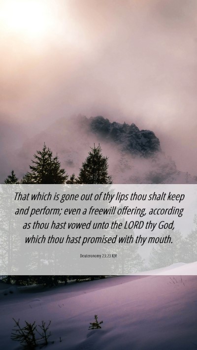 Picture 06 - Deuteronomy 23:23 KJV Mobile Phone Wallpaper - That which is gone out of thy lips thou shalt - Mobile Bible Verse Wallpaper