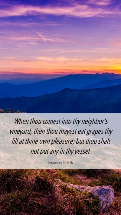 Picture 06 - Deuteronomy 23:24 KJV Mobile Phone Wallpaper - When thou comest into thy neighbor's vineyard, - Mobile Bible Verse Wallpaper
