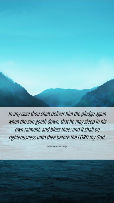 Picture 06 - Deuteronomy 24:13 KJV Mobile Phone Wallpaper - In any case thou shalt deliver him the pledge - Mobile Bible Verse Wallpaper