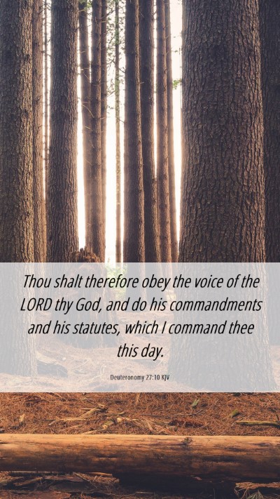 Picture 06 - Deuteronomy 27:10 KJV Mobile Phone Wallpaper - Thou shalt therefore obey the voice of the LORD - Mobile Bible Verse Wallpaper