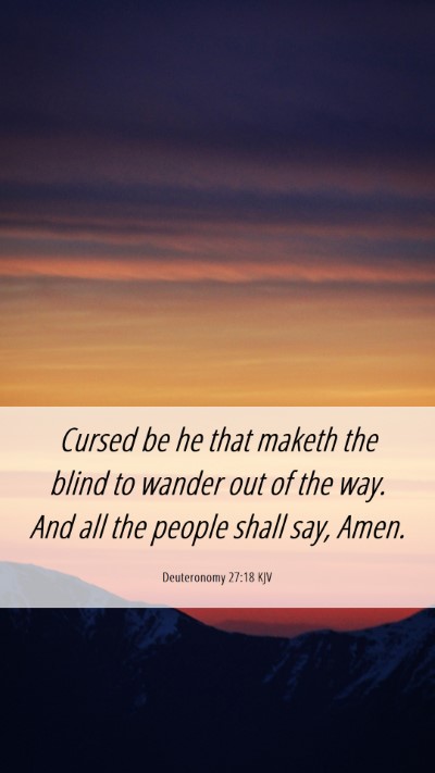 Picture 06 - Deuteronomy 27:18 KJV Mobile Phone Wallpaper - Cursed be he that maketh the blind to wander out - Mobile Bible Verse Wallpaper