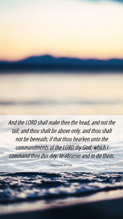 Picture 06 - Deuteronomy 28:13 KJV Mobile Phone Wallpaper - And the LORD shall make thee the head, and not - Mobile Bible Verse Wallpaper
