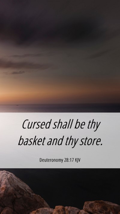 Picture 06 - Deuteronomy 28:17 KJV Mobile Phone Wallpaper - Cursed shall be thy basket and thy - Mobile Bible Verse Wallpaper