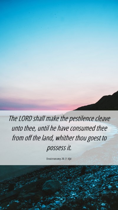 Picture 06 - Deuteronomy 28:21 KJV Mobile Phone Wallpaper - The LORD shall make the pestilence cleave unto - Mobile Bible Verse Wallpaper