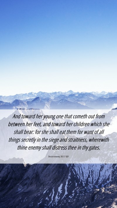 Picture 06 - Deuteronomy 28:57 KJV Mobile Phone Wallpaper - And toward her young one that cometh out from - Mobile Bible Verse Wallpaper