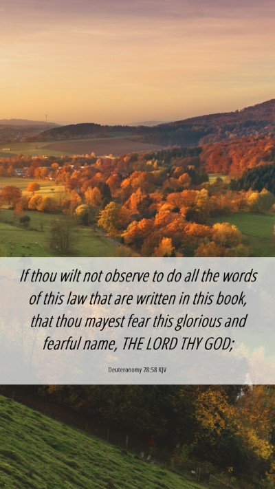 Picture 06 - Deuteronomy 28:58 KJV Mobile Phone Wallpaper - If thou wilt not observe to do all the words of - Mobile Bible Verse Wallpaper