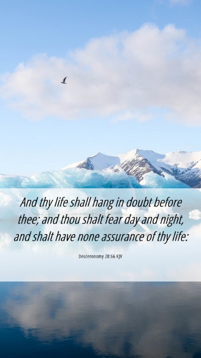 Picture 06 - Deuteronomy 28:66 KJV Mobile Phone Wallpaper - And thy life shall hang in doubt before thee; and - Mobile Bible Verse Wallpaper