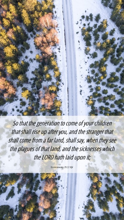Picture 06 - Deuteronomy 29:22 KJV Mobile Phone Wallpaper - So that the generation to come of your children - Mobile Bible Verse Wallpaper
