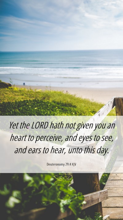 Picture 06 - Deuteronomy 29:4 KJV Mobile Phone Wallpaper - Yet the LORD hath not given you an heart to - Mobile Bible Verse Wallpaper