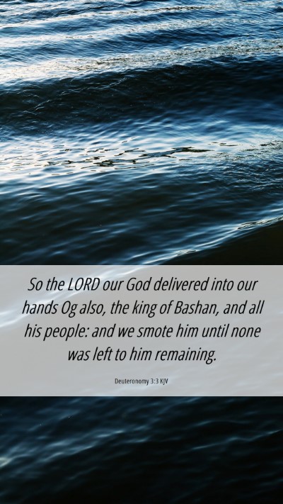 Picture 06 - Deuteronomy 3:3 KJV Mobile Phone Wallpaper - So the LORD our God delivered into our hands Og - Mobile Bible Verse Wallpaper