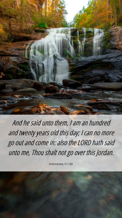 Picture 06 - Deuteronomy 31:2 KJV Mobile Phone Wallpaper - And he said unto them, I am an hundred and twenty - Mobile Bible Verse Wallpaper