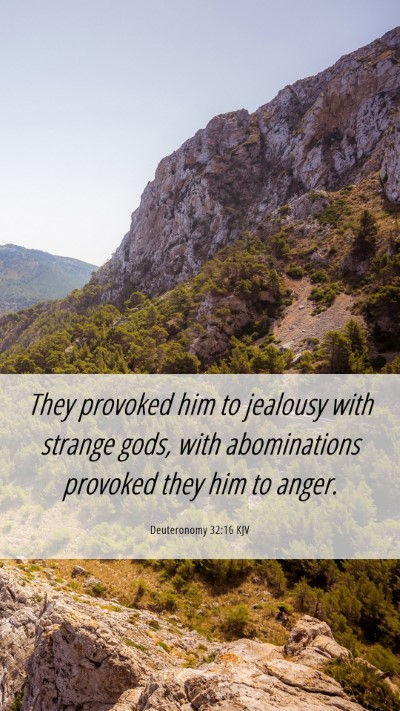 Picture 06 - Deuteronomy 32:16 KJV Mobile Phone Wallpaper - They provoked him to jealousy with strange gods, - Mobile Bible Verse Wallpaper