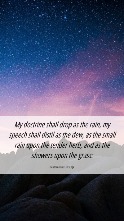 Picture 06 - Deuteronomy 32:2 KJV Mobile Phone Wallpaper - My doctrine shall drop as the rain, my speech - Mobile Bible Verse Wallpaper