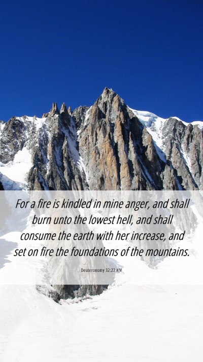 Picture 06 - Deuteronomy 32:22 KJV Mobile Phone Wallpaper - For a fire is kindled in mine anger, and shall - Mobile Bible Verse Wallpaper