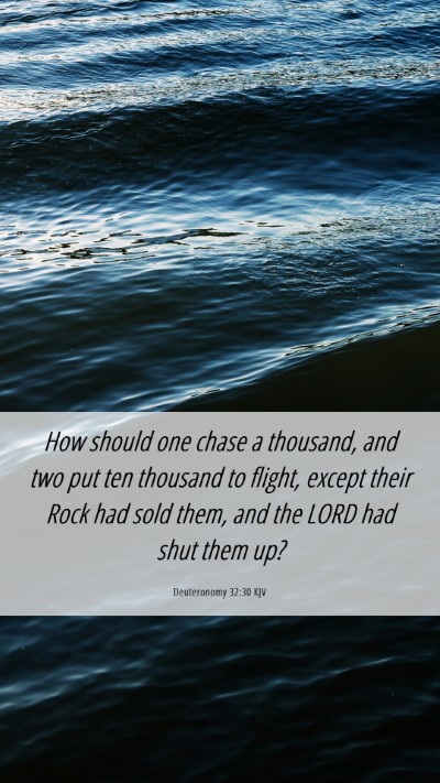Picture 06 - Deuteronomy 32:30 KJV Mobile Phone Wallpaper - How should one chase a thousand, and two put ten - Mobile Bible Verse Wallpaper