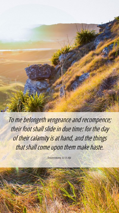 Picture 06 - Deuteronomy 32:35 KJV Mobile Phone Wallpaper - To me belongeth vengeance and recompence; their - Mobile Bible Verse Wallpaper