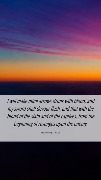 Picture 06 - Deuteronomy 32:42 KJV Mobile Phone Wallpaper - I will make mine arrows drunk with blood, and my - Mobile Bible Verse Wallpaper