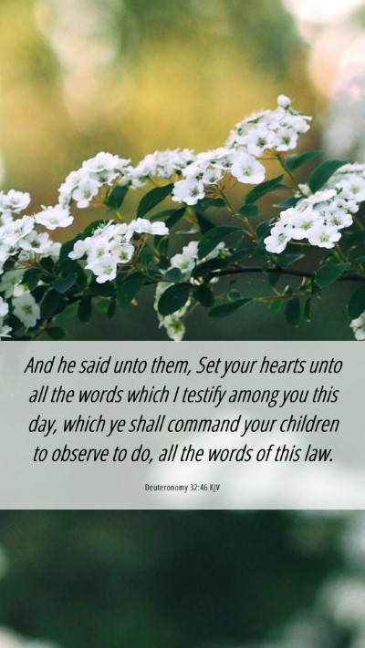 Picture 06 - Deuteronomy 32:46 KJV Mobile Phone Wallpaper - And he said unto them, Set your hearts unto all - Mobile Bible Verse Wallpaper