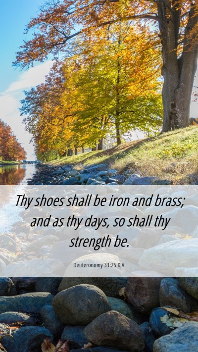 Picture 06 - Deuteronomy 33:25 KJV Mobile Phone Wallpaper - Thy shoes shall be iron and brass; and as thy - Mobile Bible Verse Wallpaper