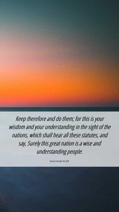 Picture 06 - Deuteronomy 4:6 KJV Mobile Phone Wallpaper - Keep therefore and do them; for this is your - Mobile Bible Verse Wallpaper