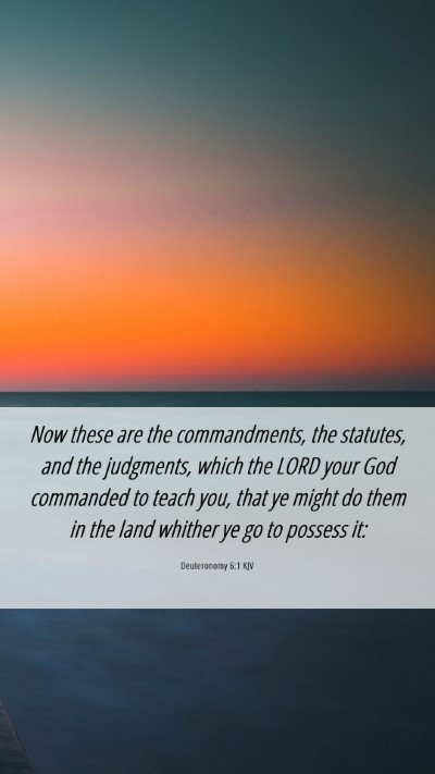 Picture 06 - Deuteronomy 6:1 KJV Mobile Phone Wallpaper - Now these are the commandments, the statutes, and - Mobile Bible Verse Wallpaper
