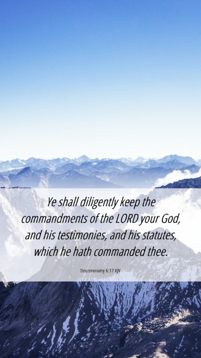 Picture 06 - Deuteronomy 6:17 KJV Mobile Phone Wallpaper - Ye shall diligently keep the commandments of the - Mobile Bible Verse Wallpaper