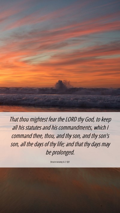 Picture 06 - Deuteronomy 6:2 KJV Mobile Phone Wallpaper - That thou mightest fear the LORD thy God, to keep - Mobile Bible Verse Wallpaper