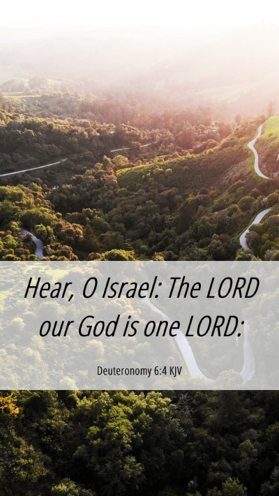 Picture 06 - Deuteronomy 6:4 KJV Mobile Phone Wallpaper - Hear, O Israel: The LORD our God is one - Mobile Bible Verse Wallpaper