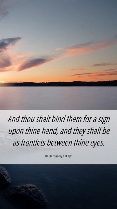 Picture 06 - Deuteronomy 6:8 KJV Mobile Phone Wallpaper - And thou shalt bind them for a sign upon thine - Mobile Bible Verse Wallpaper