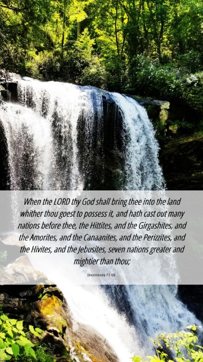 Picture 06 - Deuteronomy 7:1 KJV Mobile Phone Wallpaper - When the LORD thy God shall bring thee into the - Mobile Bible Verse Wallpaper