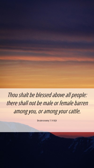 Picture 06 - Deuteronomy 7:14 KJV Mobile Phone Wallpaper - Thou shalt be blessed above all people: there - Mobile Bible Verse Wallpaper