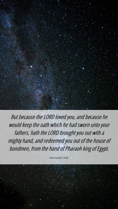 Picture 06 - Deuteronomy 7:8 KJV Mobile Phone Wallpaper - But because the LORD loved you, and because he - Mobile Bible Verse Wallpaper