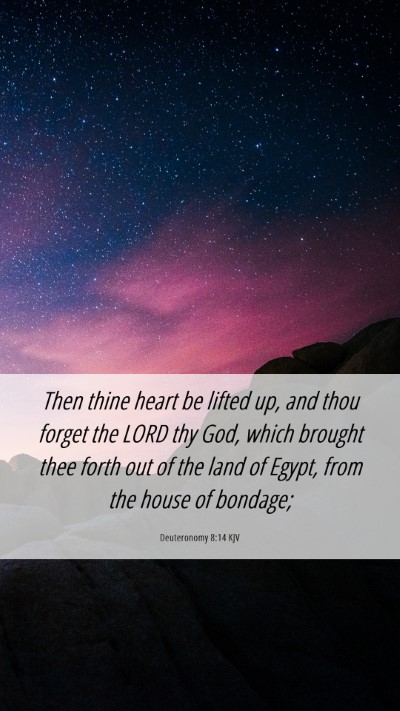 Picture 06 - Deuteronomy 8:14 KJV Mobile Phone Wallpaper - Then thine heart be lifted up, and thou forget - Mobile Bible Verse Wallpaper