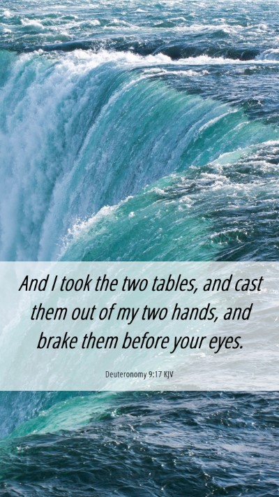 Picture 06 - Deuteronomy 9:17 KJV Mobile Phone Wallpaper - And I took the two tables, and cast them out of - Mobile Bible Verse Wallpaper
