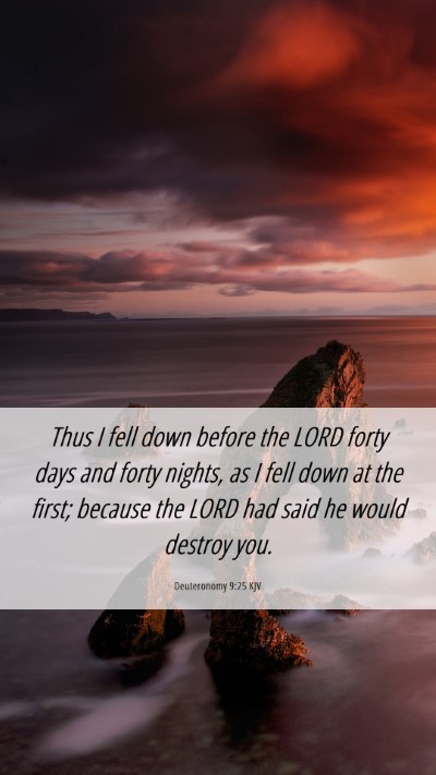 Picture 06 - Deuteronomy 9:25 KJV Mobile Phone Wallpaper - Thus I fell down before the LORD forty days and - Mobile Bible Verse Wallpaper