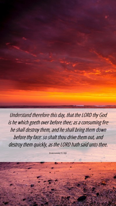 Picture 06 - Deuteronomy 9:3 KJV Mobile Phone Wallpaper - Understand therefore this day, that the LORD thy - Mobile Bible Verse Wallpaper