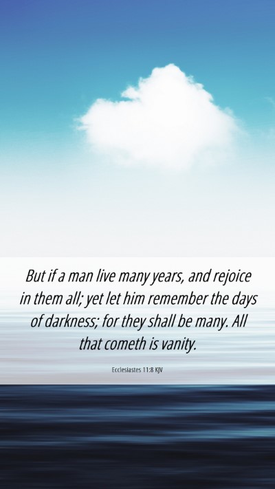 Picture 06 - Ecclesiastes 11:8 KJV Mobile Phone Wallpaper - But if a man live many years, and rejoice in them - Mobile Bible Verse Wallpaper