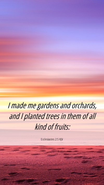 Picture 06 - Ecclesiastes 2:5 KJV Mobile Phone Wallpaper - I made me gardens and orchards, and I planted - Mobile Bible Verse Wallpaper