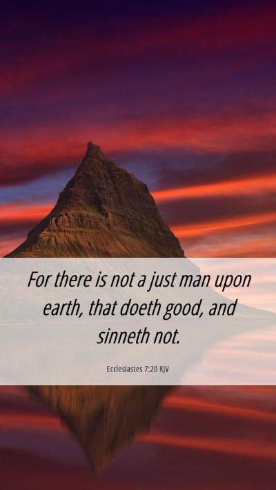 Picture 06 - Ecclesiastes 7:20 KJV Mobile Phone Wallpaper - For there is not a just man upon earth, that - Mobile Bible Verse Wallpaper