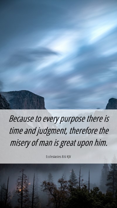 Picture 06 - Ecclesiastes 8:6 KJV Mobile Phone Wallpaper - Because to every purpose there is time and - Mobile Bible Verse Wallpaper
