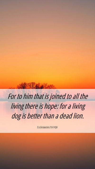 Picture 06 - Ecclesiastes 9:4 KJV Mobile Phone Wallpaper - For to him that is joined to all the living there - Mobile Bible Verse Wallpaper