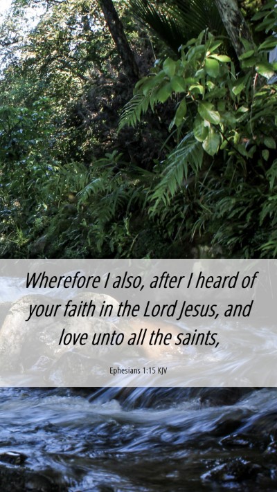 Picture 06 - Ephesians 1:15 KJV Mobile Phone Wallpaper - Wherefore I also, after I heard of your faith in - Mobile Bible Verse Wallpaper